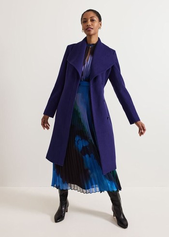 Phase Eight Nicci Belted Wool Coats Purple Australia | MB5014389